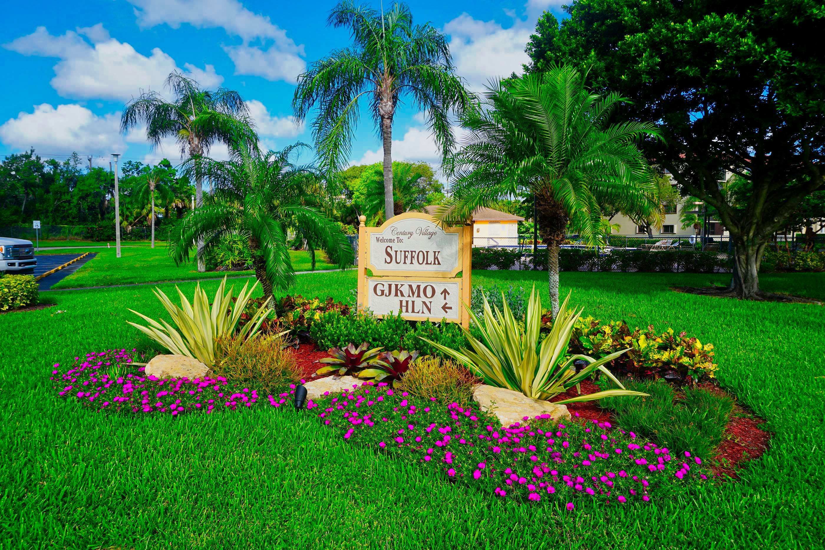Century Village Pink And Green Lawn, Landscaping Sign Designs